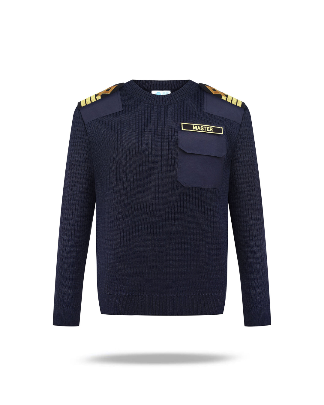 Sweter mundurowy z okrągłym dekoltem